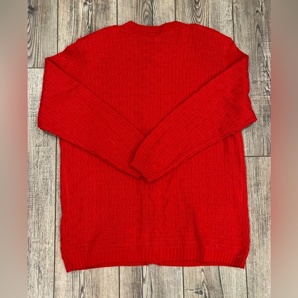 Vintage Separate Scene Red Knit Cardigan approx. M/L shoulder pads/cute buttons - Picture 2 of 10